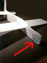 Paper clip as weight on the nose